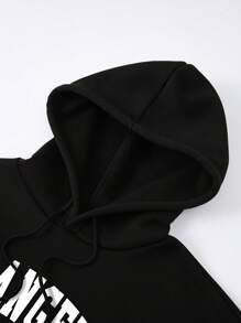 Áo hoodie họa tiết chữ cái nam - màu đen - Xem 3