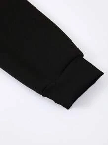 Áo hoodie họa tiết chữ cái nam - màu đen - Xem 7