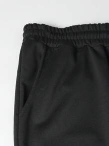 Manfinity Lỏng lẻo phù hợp Nam Quần thể thao Với In thư Và Eo dây rút - màu đen - Xem 4