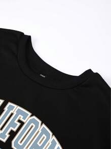 SHEIN EZwear Plus Letter Graphic Drop Shoulder Sweatshirt Graduation,Back To School Outfits,Graduation,Teacher Outfits For Women,Back To School Pullover Fall Outfit Winter Autumn