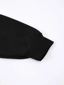 SHEIN EZwear Plus Letter Graphic Drop Shoulder Sweatshirt Graduation,Back To School Outfits,Graduation,Teacher Outfits For Women,Back To School Pullover Fall Outfit Winter Autumn