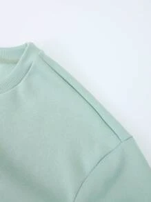 INAWLY 字母爱心印花保暖套头衫，适合冬季毕业、返校、毕业典礼、教师节等场合，女士款，秋季返校季必备 - 薄荷綠 - 查看 4