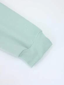 INAWLY 字母爱心印花保暖套头衫，适合冬季毕业、返校、毕业典礼、教师节等场合，女士款，秋季返校季必备 - 薄荷綠 - 查看 5