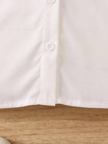 SHEIN Young Girl Contrast Lace Statement Collar Button Front Shirt