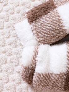 Đứa bé gái Họa tiết kẻ sọc trâu Teddy Hoodie & Quần - Nhiều màu - Xem 4