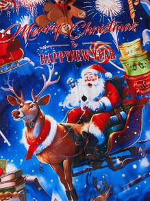 GENTILAND Loose Fit Men's Christmas Print Short Sleeve Shirt