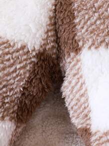 Đứa bé gái Họa tiết kẻ sọc trâu Teddy Hoodie & Quần - Nhiều màu - Xem 7