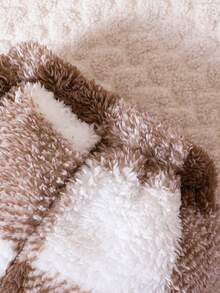 Đứa bé gái Họa tiết kẻ sọc trâu Teddy Hoodie & Quần - Nhiều màu - Xem 8