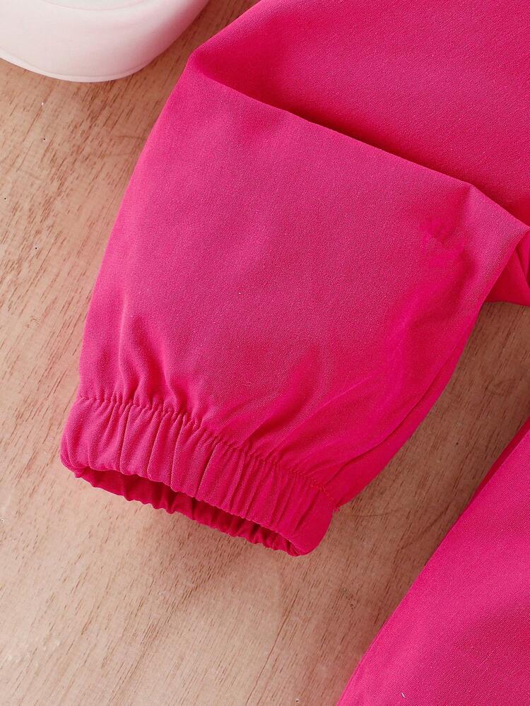 Baby Girl Figure Graphic Tee & Flap Pocket Pants Without Belt Bag