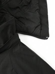 Manfinity Homme Men Bird Pattern Hooded Padded Coat - Black - View 3