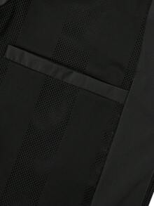 Manfinity Homme Jachetă bărbătească cu glugă, imprimeu cu slogan și șnur de strângere, jachetă de exterior cu guler lung - Negru - Vizualizare 5