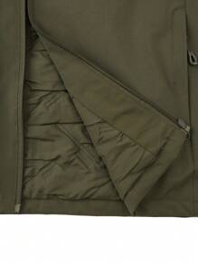 Manfinity Homme Veste D'hiver À Capuche Avec Fermeture Éclair Pour Hommes, Coupe Ample, Impression De Lettre