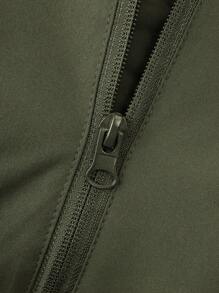 Manfinity Homme Veste D'hiver À Capuche Avec Fermeture Éclair Pour Hommes, Coupe Ample, Impression De Lettre