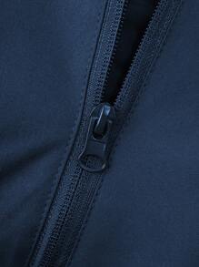 Manfinity Homme Men Letter Graphic Zip Up Hooded Padded Coat - Black - View 7