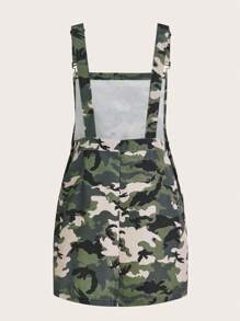 SHEIN Coolane Camo Print Pinafore Dress Without Tee - Multicolor - View 2