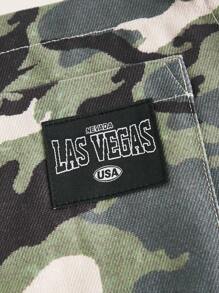 SHEIN Coolane Camo Print Pinafore Dress Without Tee - Multicolor - View 3