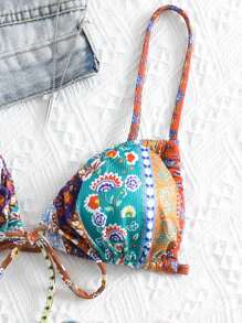 Bộ bikini tam giác in hoa - Nhiều màu - Xem 3