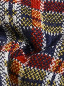 SHEIN Baby Boy Plaid Pattern Bow Front 2 In 1 Sweater - Multicolor - View 4