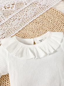 Bebé niña 3 piezas ribete con fruncido Camiseta & 3 piezas Sombrero - Multicolor - Ver 4