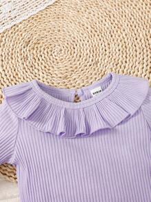 Bebé niña 3 piezas ribete con fruncido Camiseta & 3 piezas Sombrero - Multicolor - Ver 8