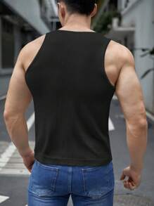 Manfinity NXTstreet 男士素色網眼針織上衣 - 黑色 - 查看 2