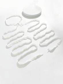 ROMWE Goth 1入組女性素色戒指連接吊襪腰帶 - 白色 - 查看 2