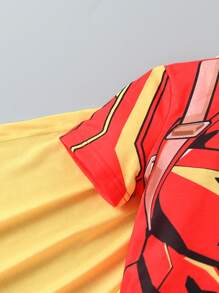 SHEIN 男小童卡通圖案T恤和短褲&包