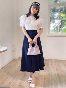 DAZY 褶裥细节 折叠褶裥细节裙