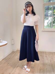 DAZY 褶裥细节 折叠褶裥细节裙