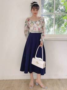 DAZY 褶裥细节 折叠褶裥细节裙