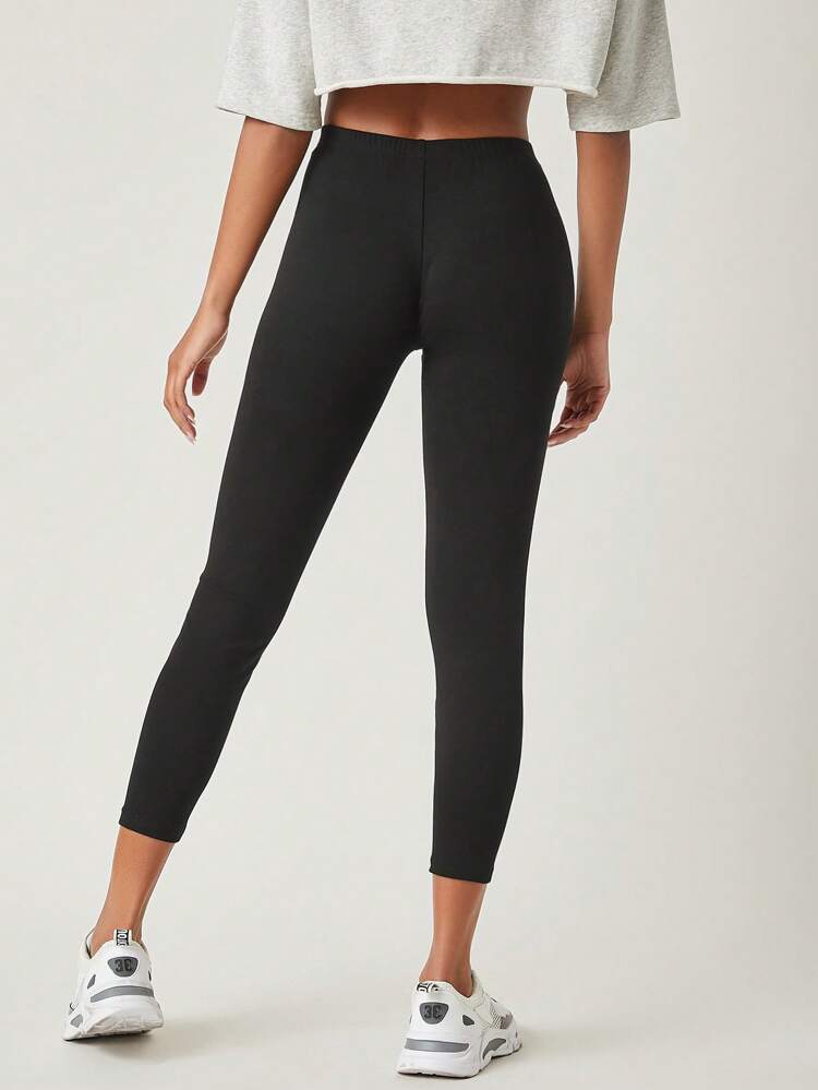 Solid Breathable Capri Leggings/Summer