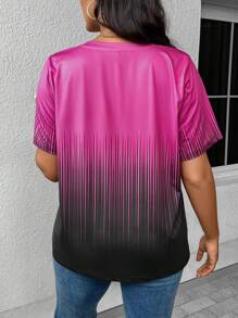 EMERY ROSE Hơn In sọc Cổ v Áo thun - Nhiều màu - Xem 2