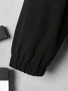 SHEIN Kleiner Junge 1 Stück Jacke mit Weihnachtsmuster, Teddy Futter, Kapuze, - Schwarz - Übersicht 6
