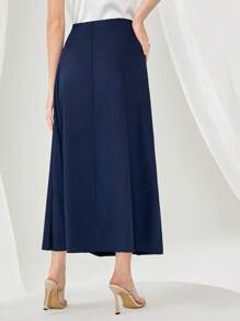 Modelyn 紐扣細節百褶半身裙 - 藏蓝色 - 查看 2