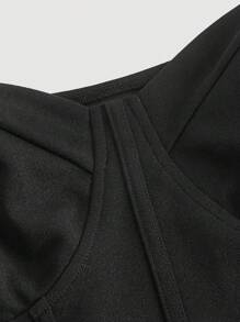 SHEIN MOD 大碼雞心領口荷葉袖洋裝