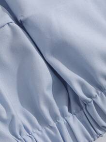 DAZY Blusa unicolor girante delantero - Celeste - Ver 6