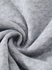 INAWLY Áo nỉ lót nhiệt họa tiết chữ, áo dài tay - Màu Xám nhạt - Xem 4