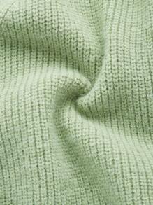 SHEIN Áo len Bà bầu Trọn gói Thắt nút màu trơn Giải trí - Màu xanh Bạc hà - Xem 9