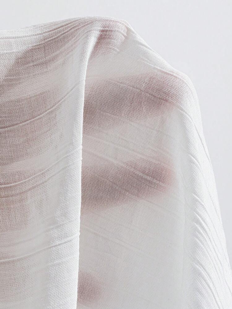 Twist Front Drop Shoulder Shirt Long Sleeve Top