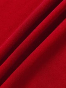 SHEIN EZwear Camiseta con estampado de letra - Rojo - Ver 5