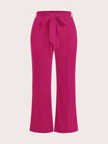 SHEIN Clasi Talla grande Pantalones acampanados unicolor con cinturón