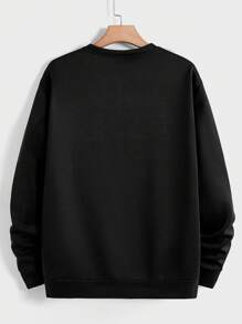 SWAVVY 男士字母圖形運動衫 - 黑色 - 查看 2