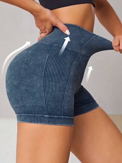 Slayform Quần short thể thao cạp rộng, quần short bó, quần short xanh, quần short thể thao nữ, quần short tập gym, quần short đi xe đạp