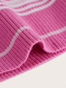 Teen Girl Striped Pattern Button Front Cardigan - Multicolor - View 4