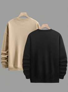 Manfinity Homme Nam 2 Miếng Đồ họa Chữ cái Áo nỉ - Nhiều màu - Xem 2