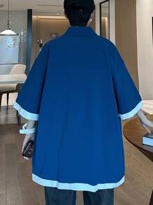 Manfinity Hypemode Nam Thả vai 2 trong1 Áo sơ mi - Màu xanh lam - Xem 2