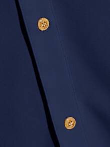 Manfinity BRENVOR 男士素色前紐扣襯衫