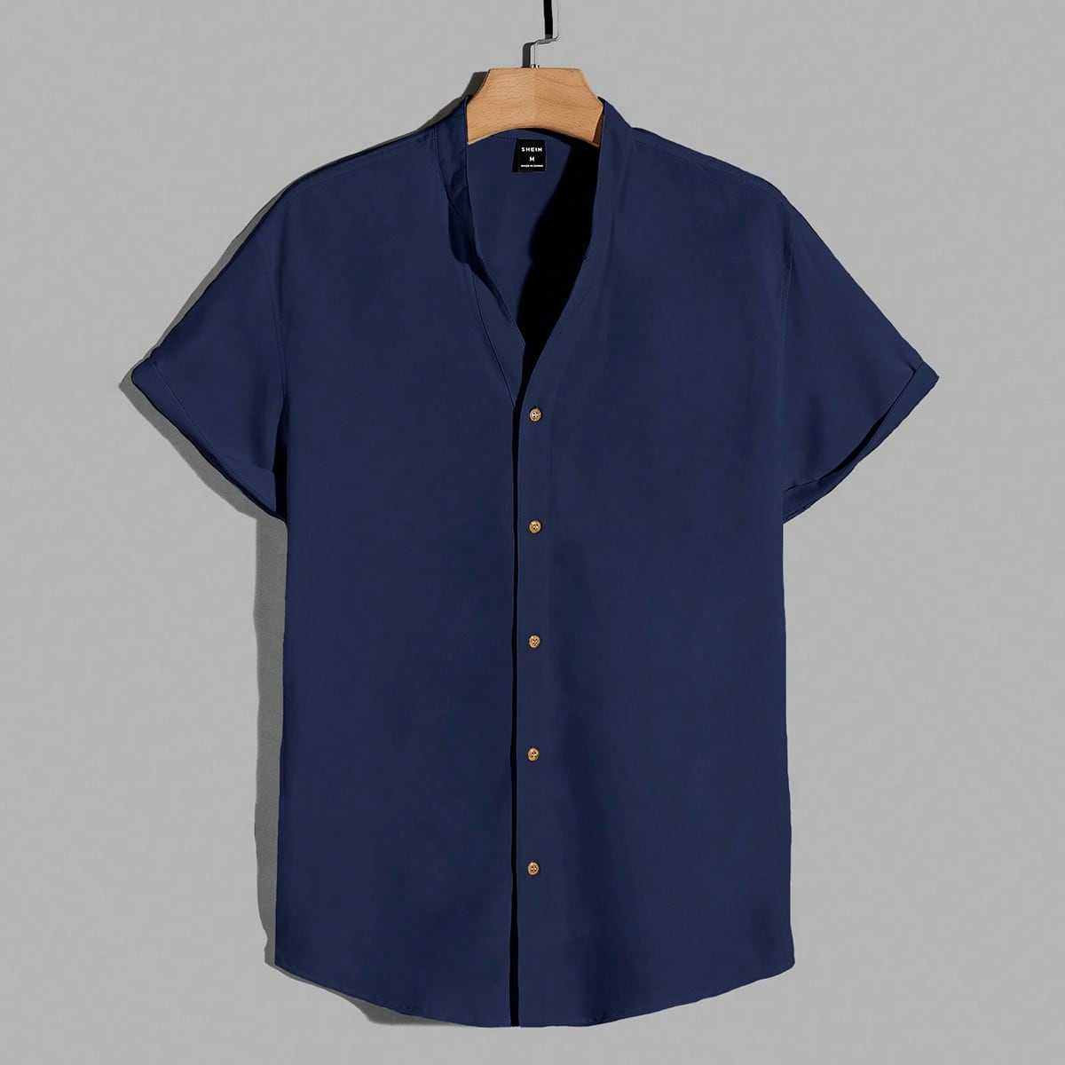 Camisa de hombre de unicolor con botones delanteros, vacaciones, regalos del Día del Padre