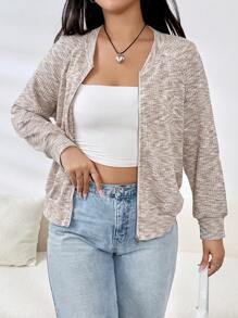 CovetEZ Hơn Thuốc nhuộm Không gian Dây kéo Áo khoác bomber - Nhiều màu - Xem 1