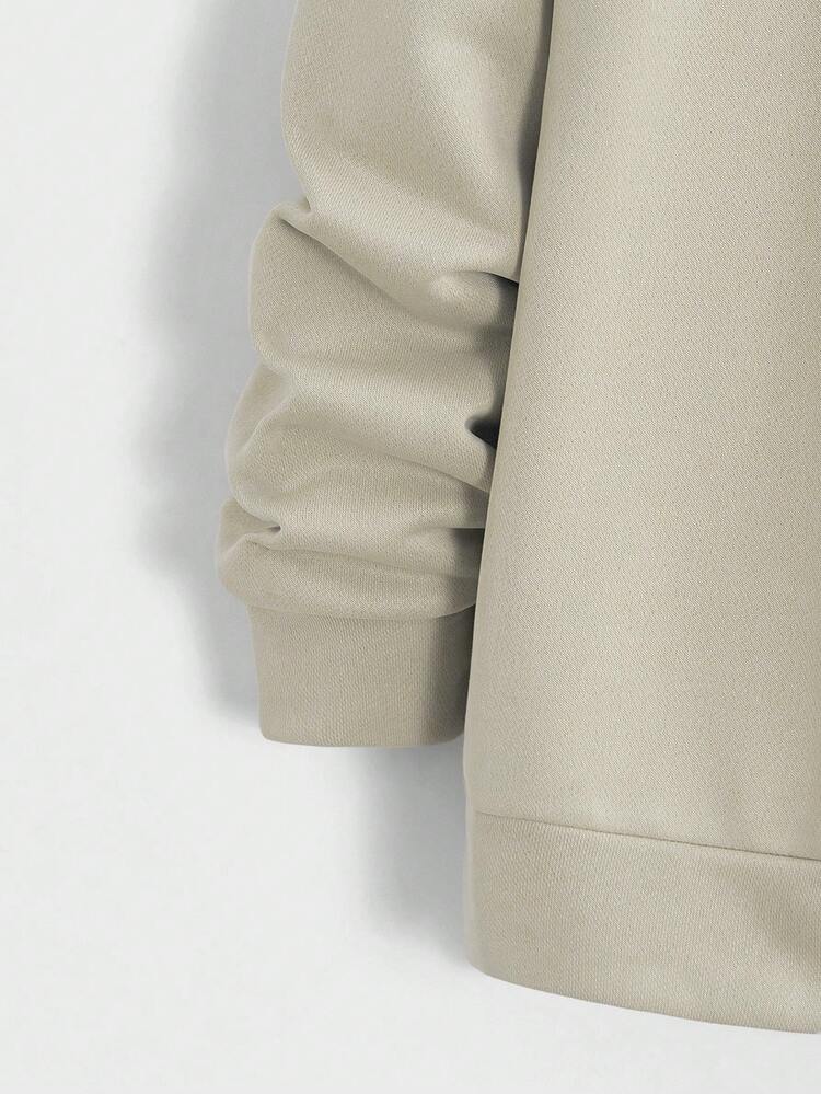 Manfinity NXTstreet Men Reflective Cartoon Graphic Drawstring Hoodie - Khaki - View 4